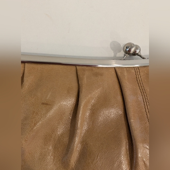 Vintage HOBO International Tan Leather Framed Convertible Clutch Shoulder Bag - Picture 16 of 16